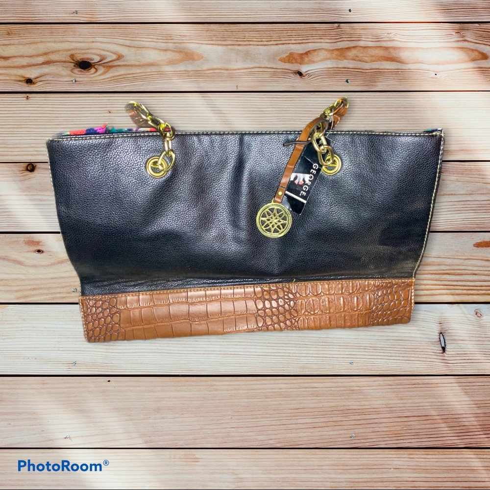 George tote bag purse black and brown